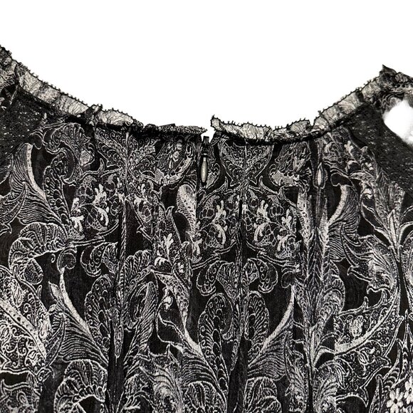 ELIE TAHARI Tie Front‎ Mini Tunic Dress, EUC, Size 4, 100% Silk, black, fringe - Picture 9 of 14